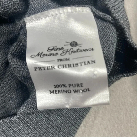Peter Christian Italian Fine Merino Wool Gray Cardigan Sweater - Picture 6 of 8